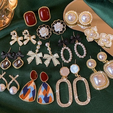 Set 5 Khuyên Tai Ngọc Trai Phong Cách Hàn Quốc Thanh Lịch Dành Cho Nữ