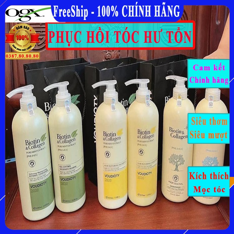 [ Freeship - HÀNG NHẬP KHẨU ] Bộ dầu gội xả Biotin collagen phục hồi tóc hư tổn/ Dầu gội Biotin,Dầu xả Biotin Siêu mượt