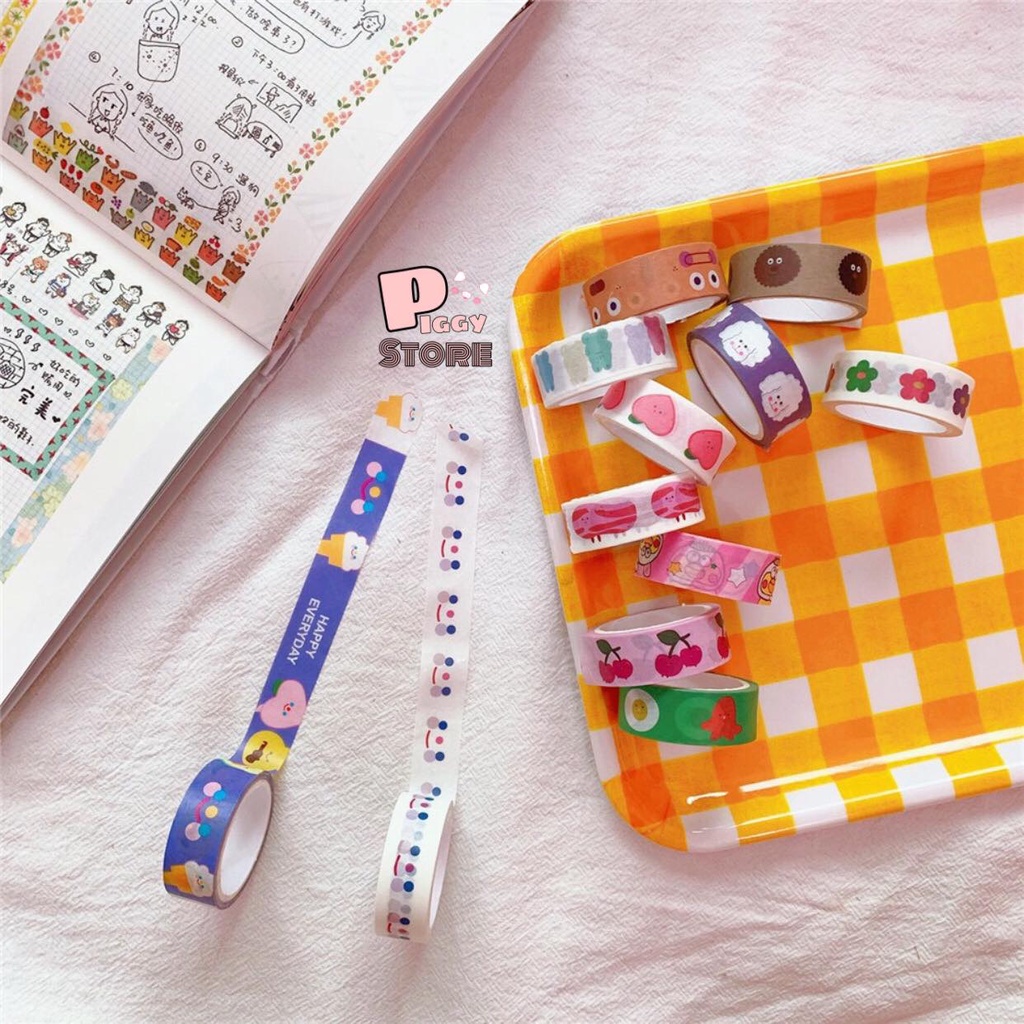 Washi tape / Băng dính trang trí sổ tay, nhật ký kích thước 5m