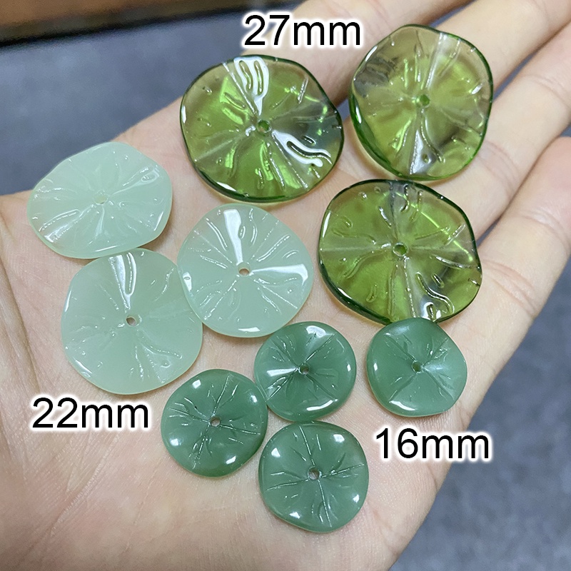 1-2 lá sen thủy tinh 16-27mm nguyên liệu làm trâm làm trang sức cổ trang