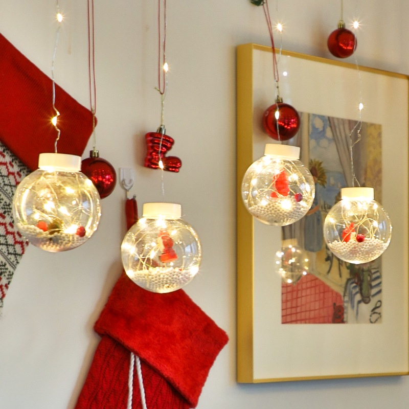 NOEL 2022: BỘ ĐÈN 10 QUẢ BÓNG TRÒN HÌNH NOEL CỰC ĐẸP kèm clip ảnh thật