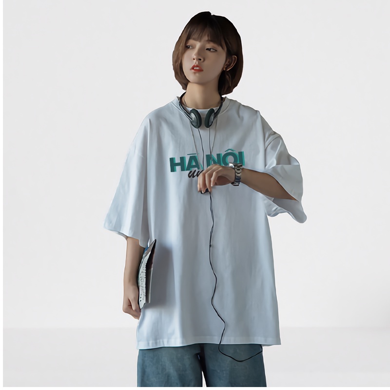 Áo Thun Tay Lỡ Hà Nội Unisex Form Rộng Chất Vải Cotton Áo Phông Tay Lỡ Cổ Tròn | BigBuy360 - bigbuy360.vn