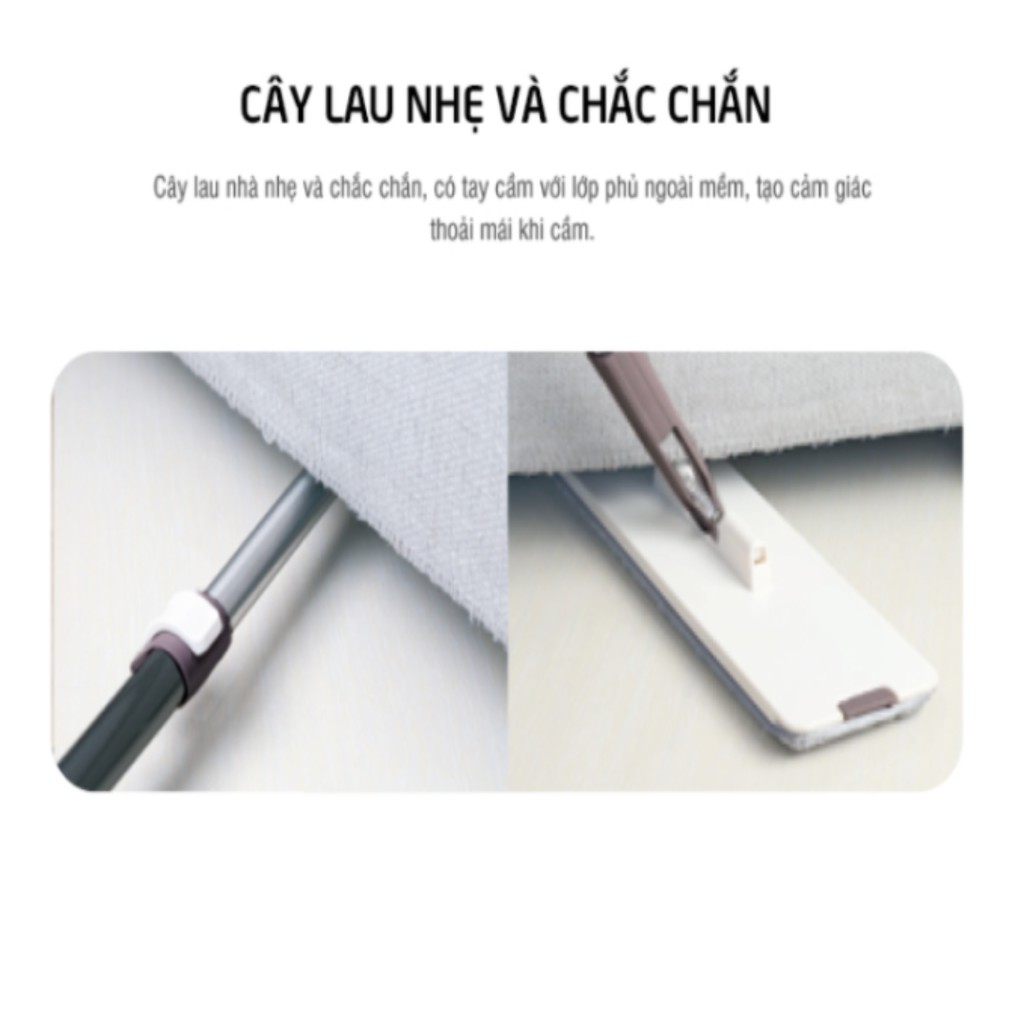 Cây Lau Nhà Tự Động Vắt & Làm Sạch tặng 2 bông lau Squeeze N' Mop