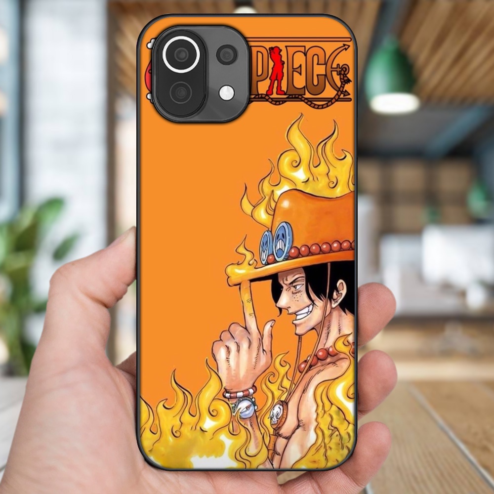 Ốp lưng Xiaomi Mi 11 Lite viền đen in hình Ace One Piece