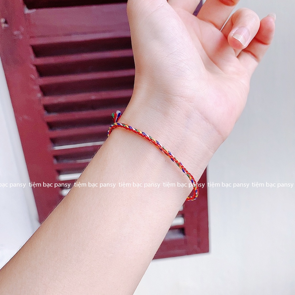 Vòng tay chỉ ngũ sắc PANSY bình an may mắn - Vòng tay handmade cho nam nữ và trẻ em