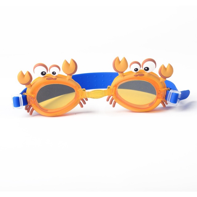 Set đồ bơi kèm mũ liền thân cá mập đeo kính màu cam