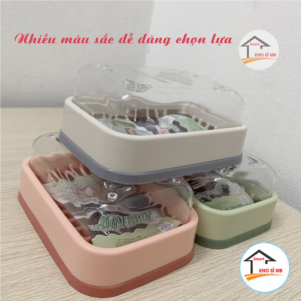 Hộp đựng xà phòng, xà bông tắm có nắp đậy, bình đựng xà phòng có khay hứng nướcViệt Nhật kho sỉ mb