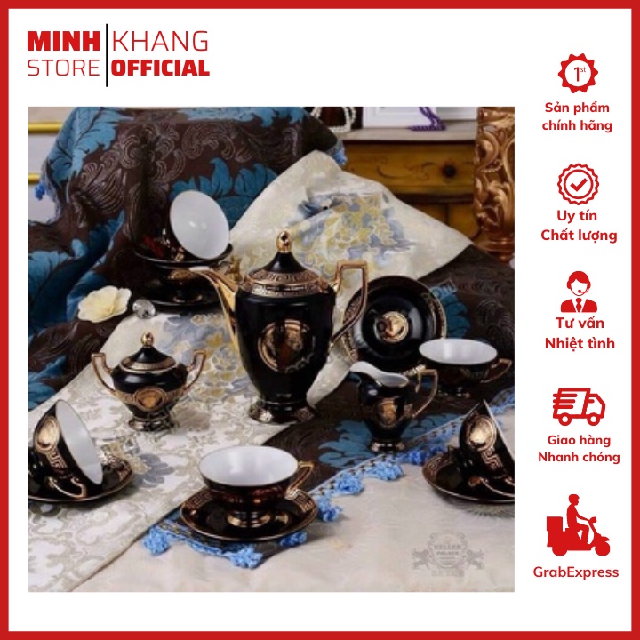 Bộ Cốc Chén Uống Nước Cao Cấp Versace Màu Đen - Màu Trắng Thích Hợp Dùng Trong Gia Đình, Công Ty, Các Buổi Tiệc.