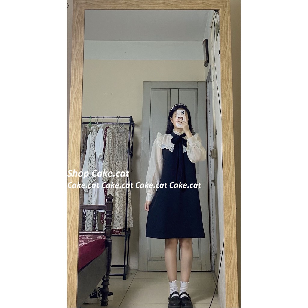 [Ship hỏa tốc] VÁY TIỂU THƯ CỔ BÈO PHỐI TAY VOAN ULZZANG | BigBuy360 - bigbuy360.vn