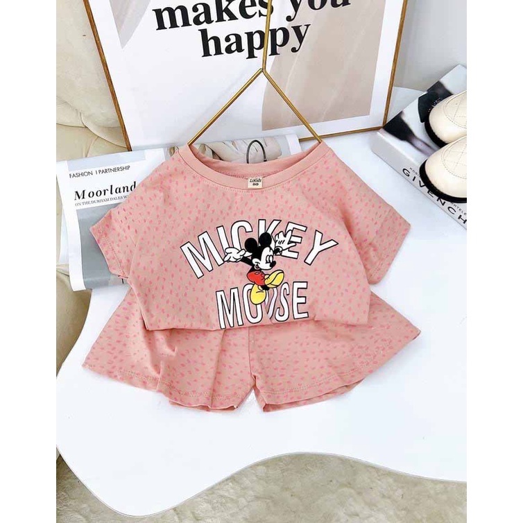 [MẪU MỚI] BỘ CỘC TAY MICKEY MOUSE CHẤT COTTON MỀM MÁT SIÊU ĐÁNG YÊU CHO BÉ 8-24KG. VIDEO THẬT, BIBO BABY SHOP
