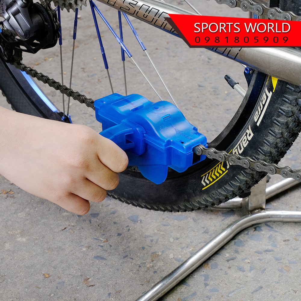 COMBO Hộp rữa sên xe đạp cầm tay kèm bàn chải vệ sinh sên líp