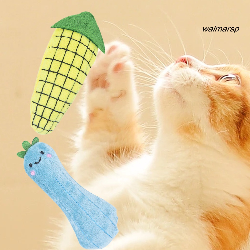 Đồ Chơi Gặm Hình Rau Củ Nhồi Bông Phát Ra Âm Thanh Cho Mèo Cưng