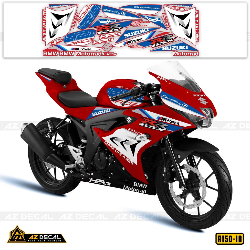 Tem Rời Xe Suzuki GSX R150 Phong Cách HP4 | GSX R150-10 | Decal PVC Chống Nước, Chống Bay Màu, Dễ Dán