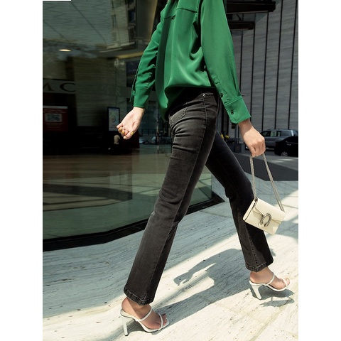 D.CHIC 488023 Quần jeans ống suông bạc xước