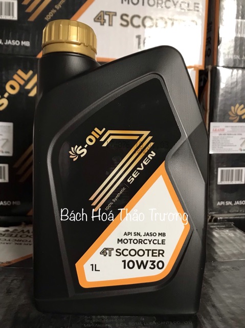 Thùng dầu nhờn động cơ S-Oil Seven 4T Scooter 10W30 1Lx12 Dành Cho Xe Ga Dưới 150cc