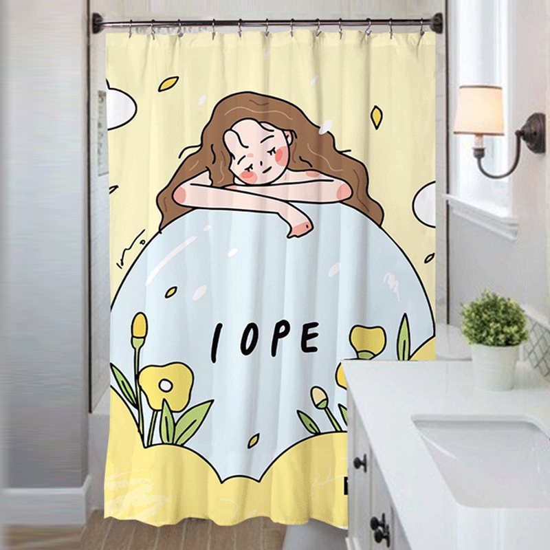 Rèm Che Bồn Tắm Chống Thấm Nước Họa Tiết Đáng Yêu Dành Cho Nữ