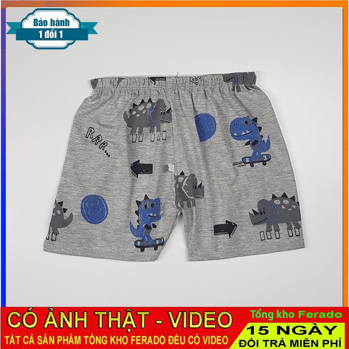 [ xả kho ] Bộ cotton cộc tay cho bé trai, bé gái- in hình khủng long xanh dương F218