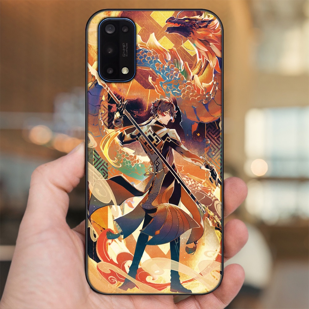 Ốp lưng Realme 7 Pro viền đen in hình Zhongli Genshin Impact
