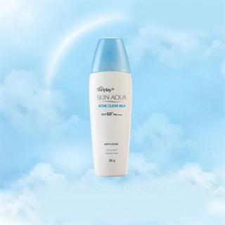Kem chống nắng Sunplay Skin Aqua 50+ clear Milk nắp xanh