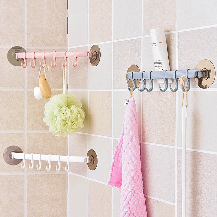 Móc treo đồ dán tường đa năng , Thanh treo góc tường nhà tắm , nhà bếp kích thước 37x7 cm C7