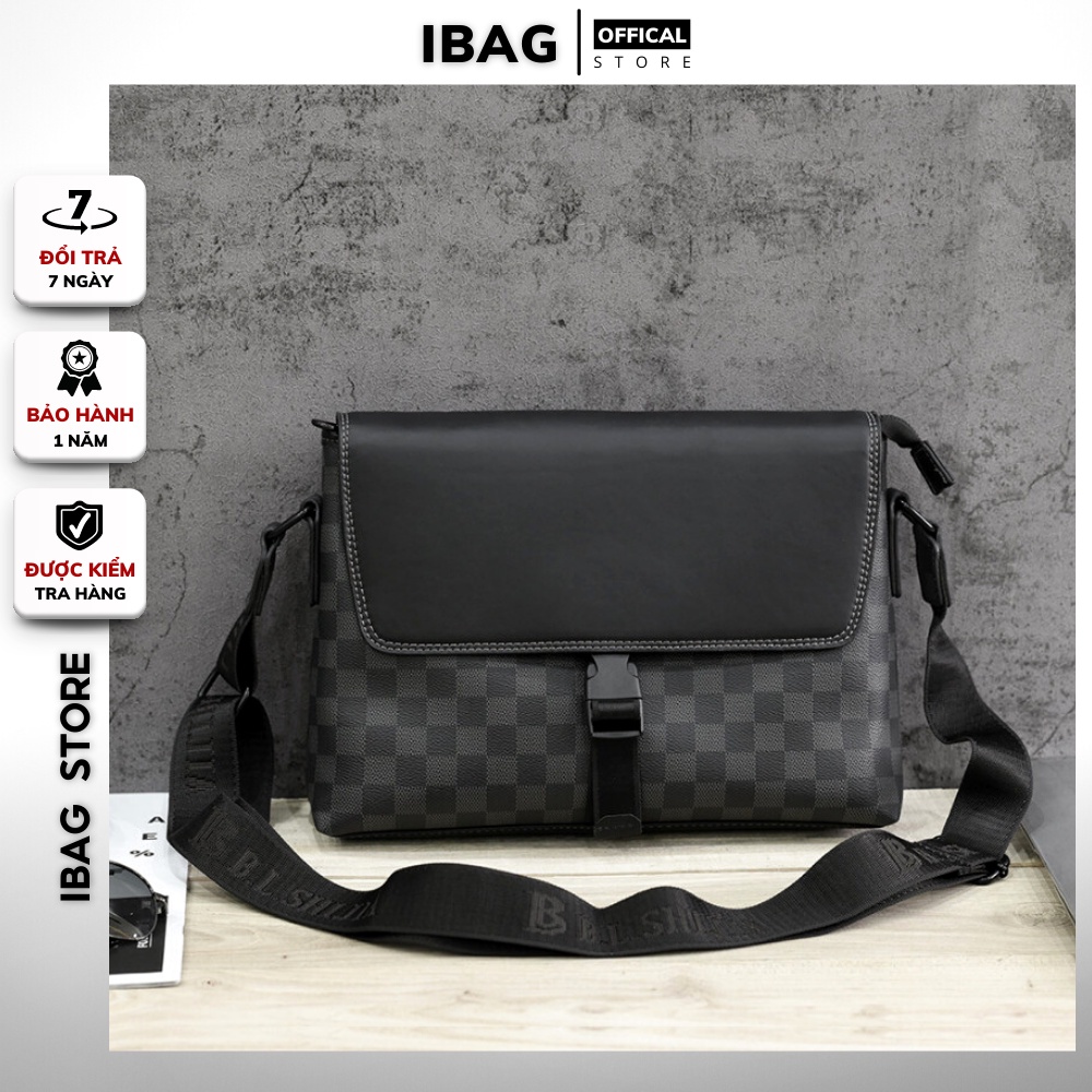 Túi đeo chéo nam nữ unisex ,Da Pu cao cấp kẻ caro,KT :31x23x8 cm,Chống thấm nước -Kiểu dáng trẻ trung, cá tính - 𝑰𝑩𝑨𝑮