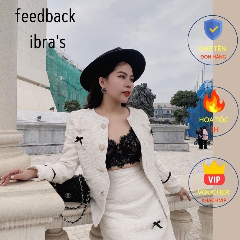 Bralette ren iBra's Áo ngực nữ sexy Bra ren có gọng mút nâng ngực đệm mềm êm mặc trong áo vest khoác đẹp gợi cảm