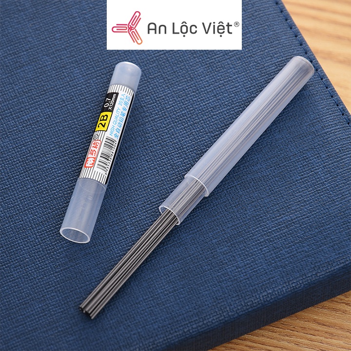 Combo 5 Hộp Ruột Bút Chì Bấm 2B Dona 8100 0.5mm, 0.7mm cứng cáp không sợ bị gãy ngang, màu chì đẹp sắc nét