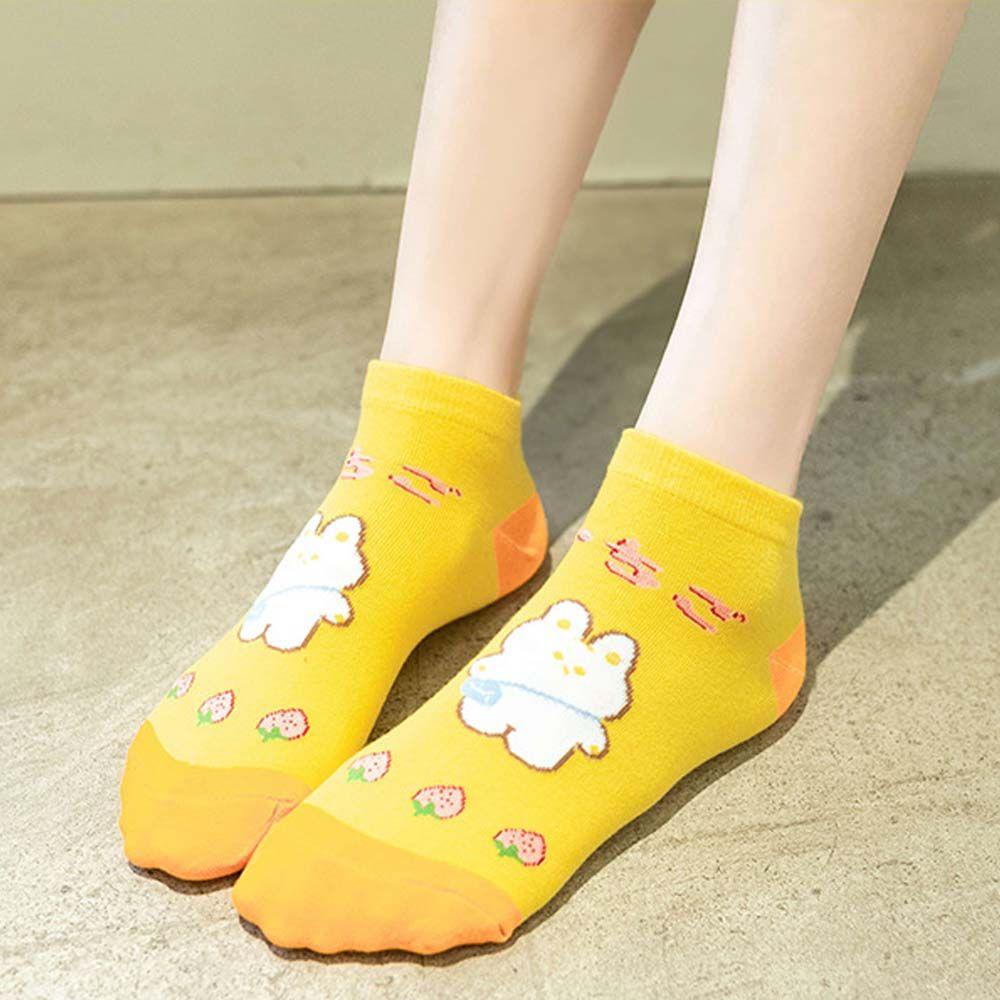 Vớ Cotton Cổ Thấp Chống Trượt In Họa Tiết Hoạt Hình Phong Cách Hip Hop Đáng Yêu VANES1