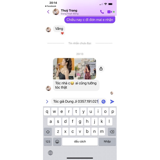 N42-40cm Tóc giả ngoặm sóng