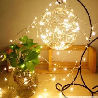 Đèn LED Đom Đóm 100 Bóng Dài 10m Chạy Bằng Pin Trang Trí Nhà Cửa