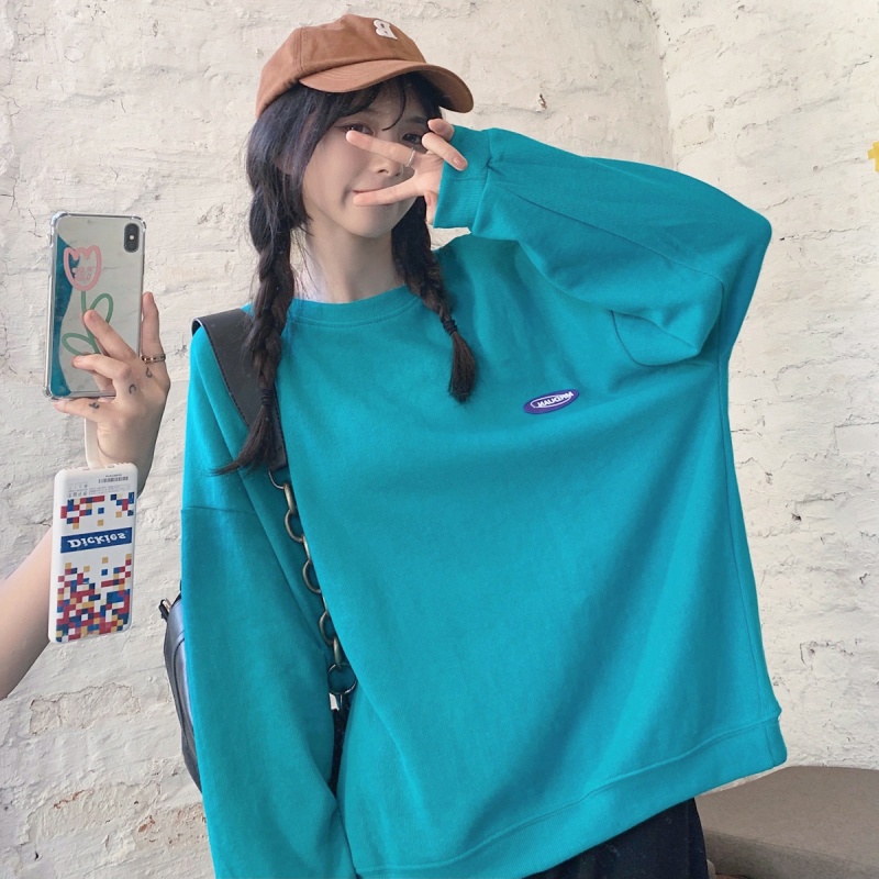 SUXI Áo Sweater Tay Dài Cổ Tròn Thời Trang Mùa Thu Hàn Quốc Cho Nữ