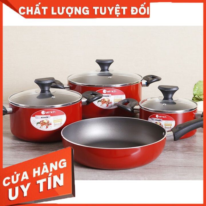Bộ nồi chảo chống dính đáy từ 🥇Hàng chính hãng🥇Bộ nồi chảo chống dính đáy từ Elmich EL-1162 sử dụng tốt trên các loạibếp