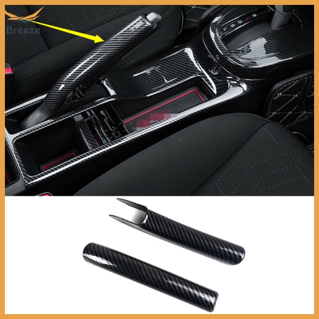 Set 2 Ốp Bọc Phanh Tay Bằng Sợi Carbon Trang Trí Nội Thất Xe Hơi Honda Fit 20