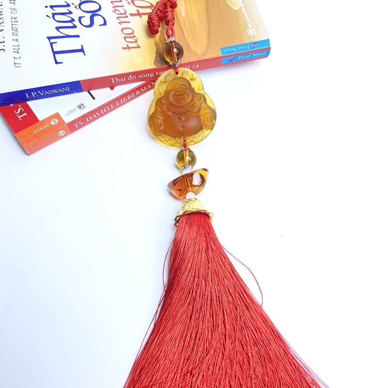 🍁𝐅𝐑𝐄𝐄𝐒𝐇𝐈𝐏🍁 Dây Treo Ô Tô Phong Thủy Tượng Phật Di Lặc Đá Đỏ - Khánh Treo Xe Ô Tô Phật Di Lặc Đá Đỏ