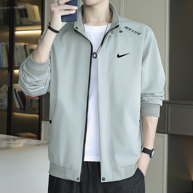 Áo Khoác Thể Thao NIKE 100% Chính Hãng Cổ Đứng Thêu Chữ Thời Trang Cho Cặp Đôi