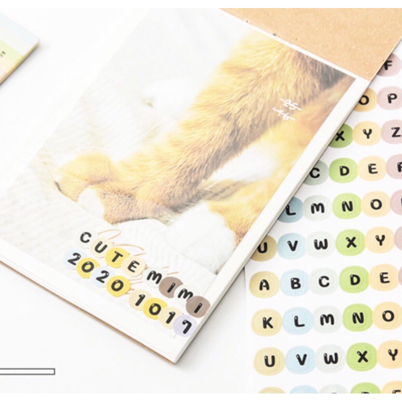 Set 2 tờ sticker alphabet (số và chữ cái)