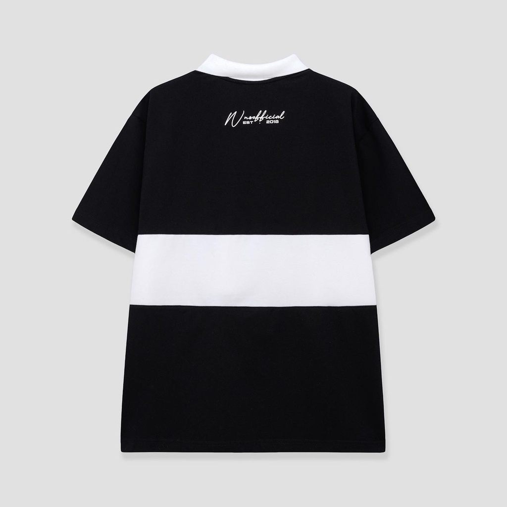 Áo Polo Nam đơn giản WZS màu đen phối trắng basic