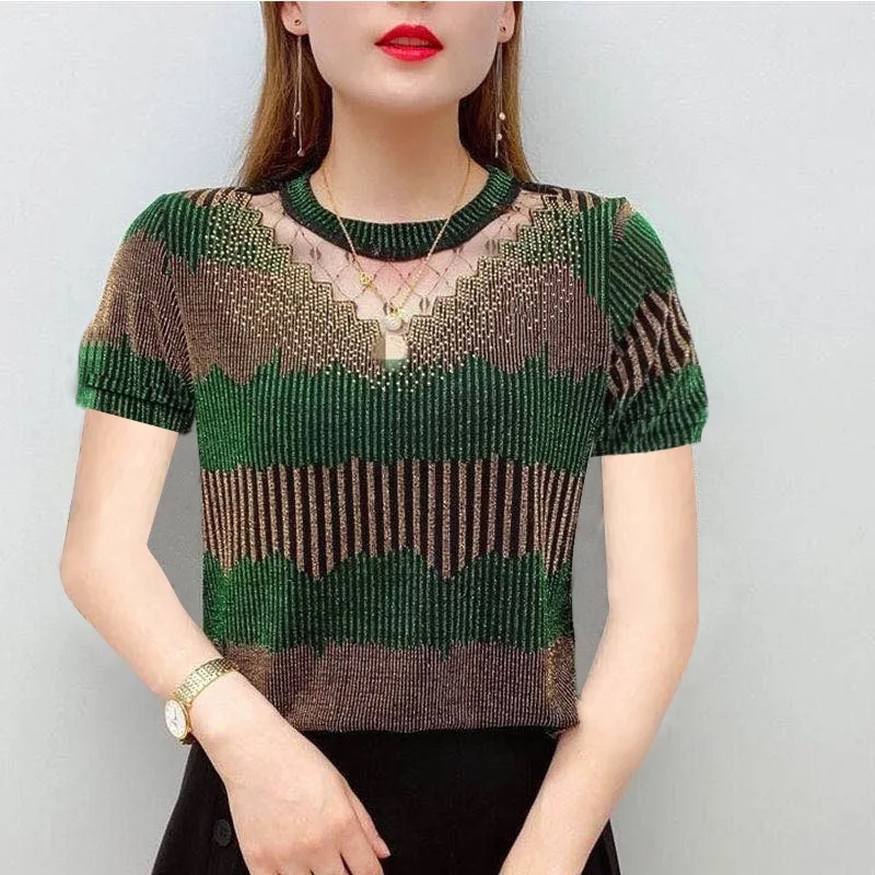 Áo sweater Dệt Kim Tay Dài Phối Ren Thời Trang Thu Đông Cho Nữ