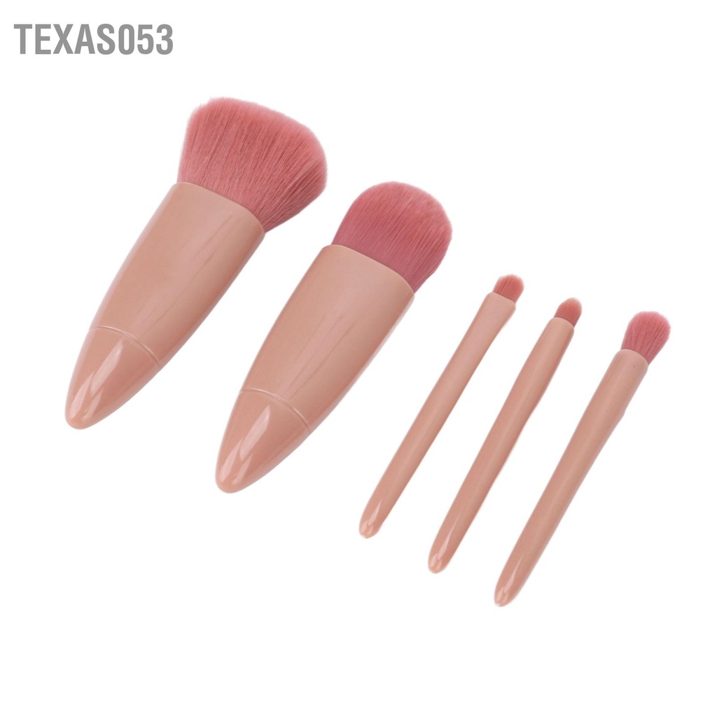 Set 5 Cọ Trang Điểm Lông Mềm Mini Kèm Hộp Đựng Có Gương Tiện Lợi