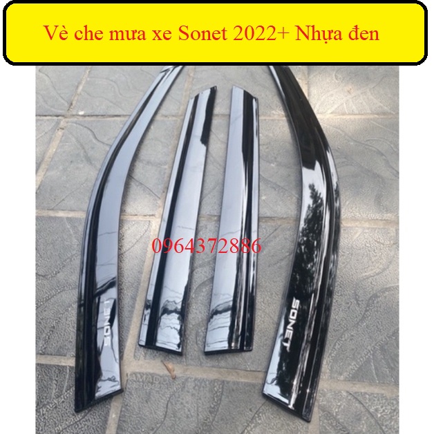 Vè che mưa xe KIA SONET 2022+ nhựa đen dày cao cấp