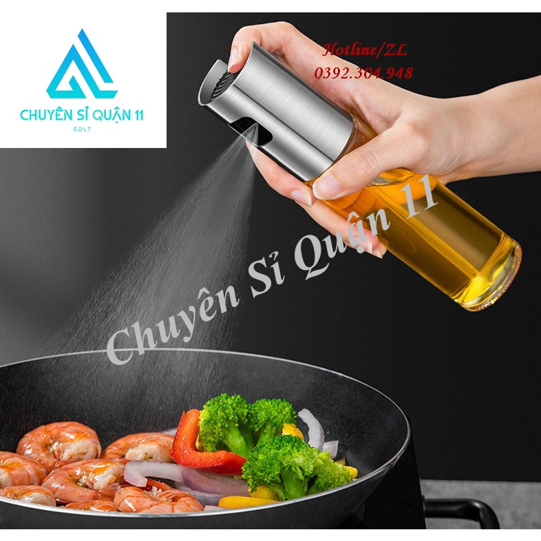 Bình xịt dầu ăn phun sương chai thủy tinh cao cấp 100ml cho nồi chiên không dầu , dùng cho đồ nướng, salad GD548-XitDau