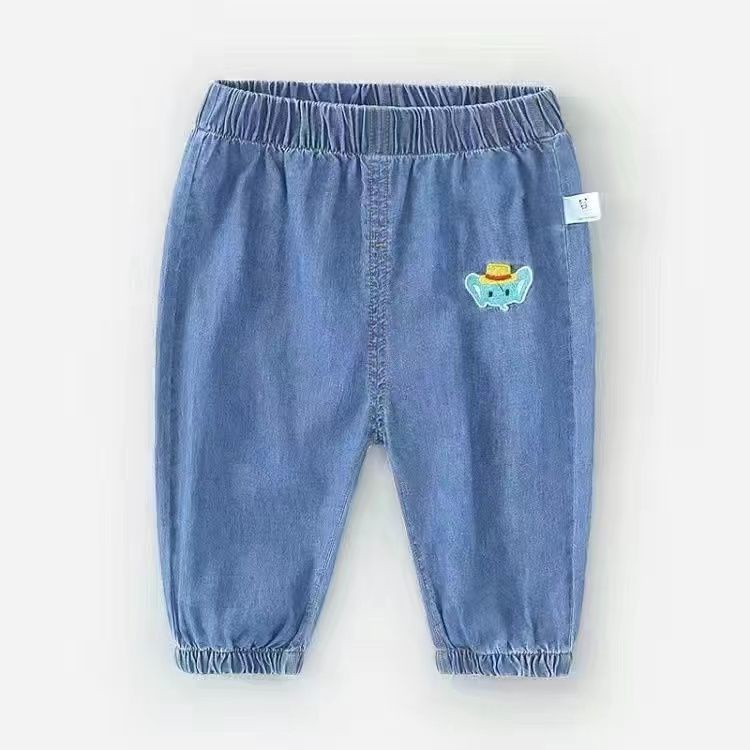 Quần Dài Denim Chống Muỗi Dáng Rộng Giả Denim Thời Trang Mùa Hè 2022 Mới Cho Bé Trai Và Gái