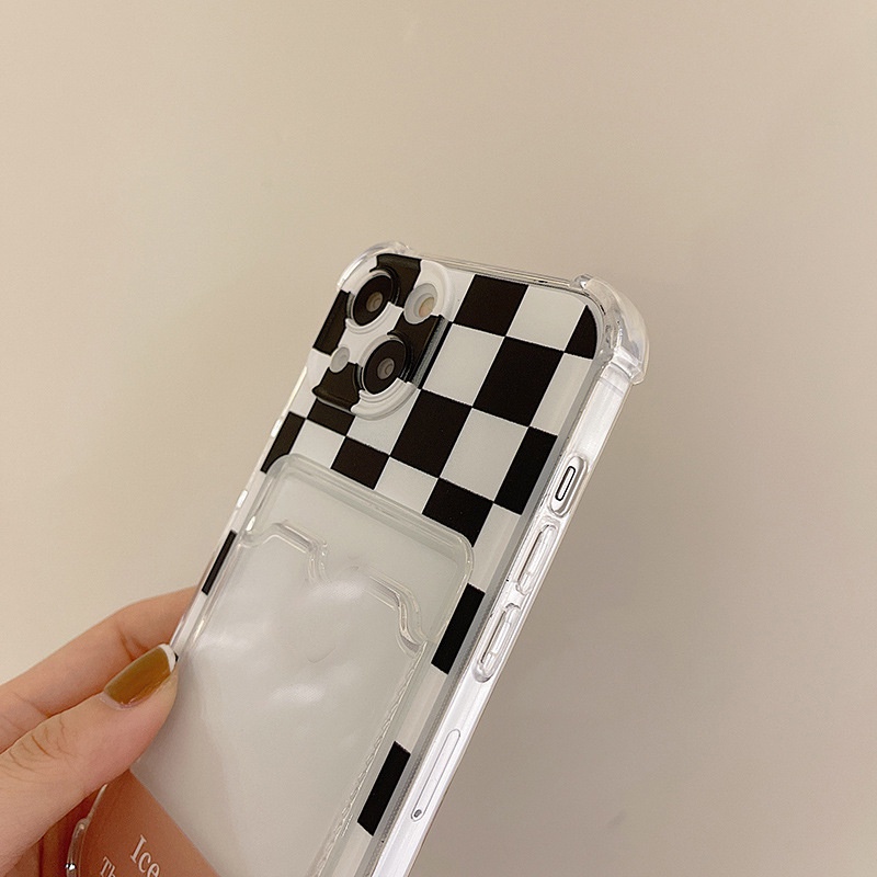 Ốp lưng IPhone  trong túi đựng thẻ kẻ caro 6/6s/6plus/6splus/7/7plus/8/8plus/xs/11/12/13/14/Pro/Plus/Promax TT21