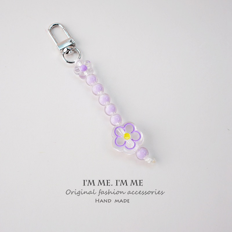 Keychain, keychain bông hoa ngôi sao đáng yêu treo collectbook, binder, túi tote balo