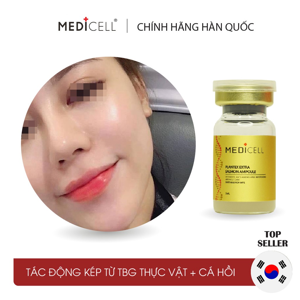 Tế bào gốc cá hồi căng bóng da Plantex Extra Salmon Medicell Hàn Quốc, dưỡng ẩm dưỡng trắng da, tái tạo hư tổn sẹo