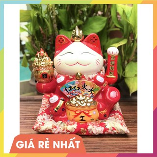 💥MẪu mới💥 mèo thần tài vẫy tay may mắn mẫu Vận kim hỏa lộc màu đỏ