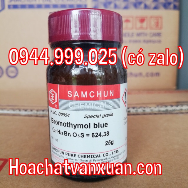 Bromothymol blue C27H28Br2O5S SAMCHUN Hàn Quốc lọ 25g CAS 76-59-5 xanh bromothymol