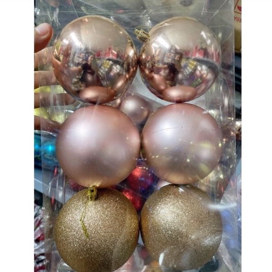 Set 6 quả châu trang  trí cây thông Noel