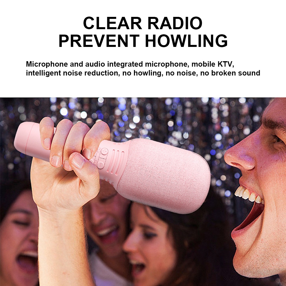 Micro karaoke kiêm loa BJONE K9 cầm tay kết nối bluetooth không dây tiện dụng cho máy hát karaoke tại nhà