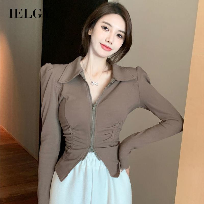 IELGY  Áo cardigan Tay Dài Cổ Chữ V Dáng Ôm Thời Trang Dành Cho Nữ
